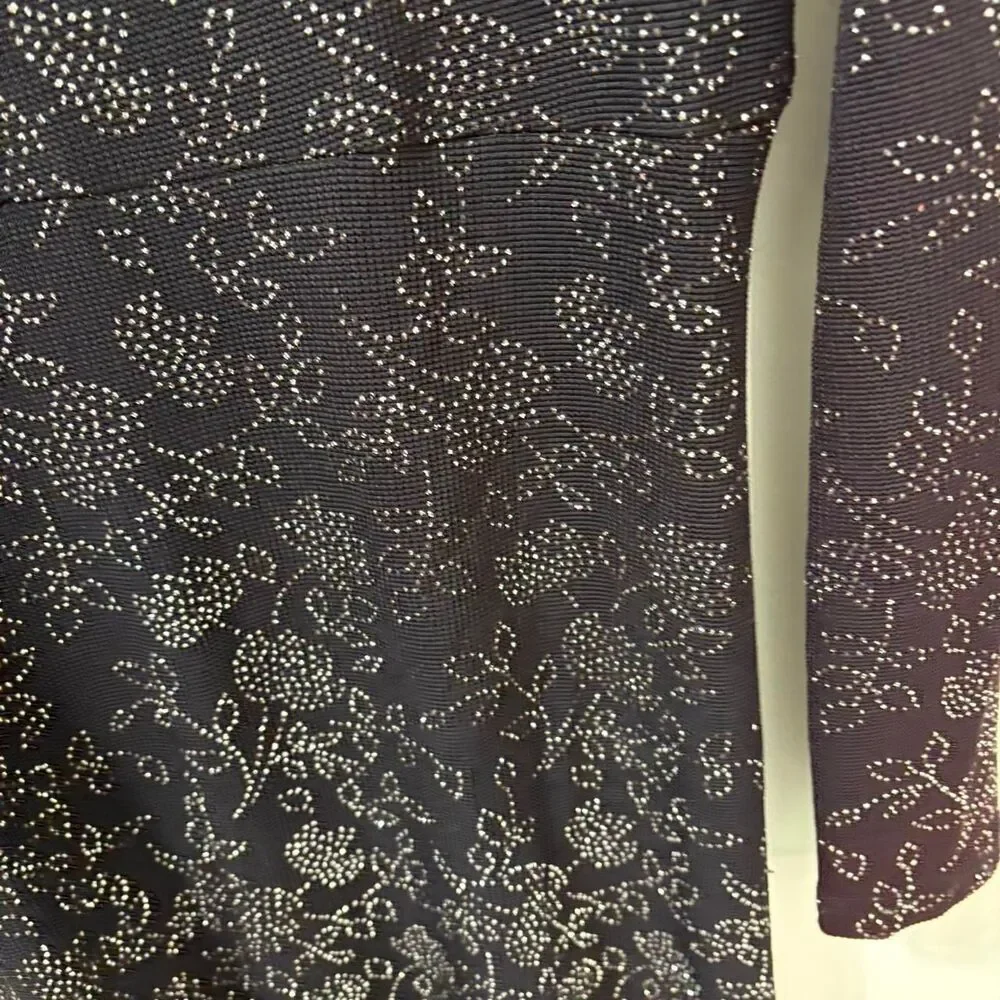 Vintage Ronni Nicole Women's Black Dress Rhinestones‎ Shoulder Pads USA